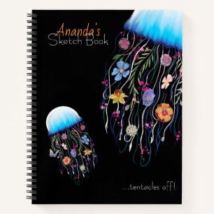Personalise Floral Jellyfish Notebook