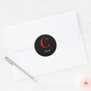 Personalise Floral Monogram C + Name Envelope Seal
