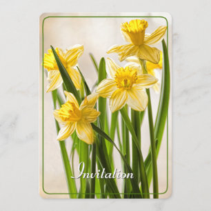 Personalise: Floral Photography Yellow Daffodils Invitation