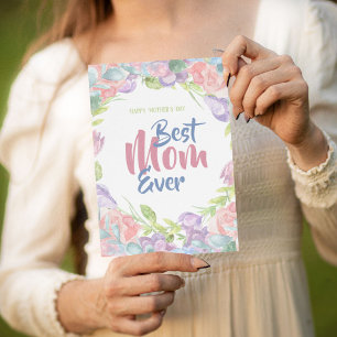 Personalise Floral Watercolor Mother's Day Card