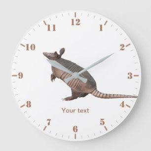 Personalise Florida wildlife nine-banded Armadillo Large Clock