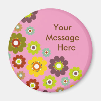 Personalise Flower Power Magnet Pink