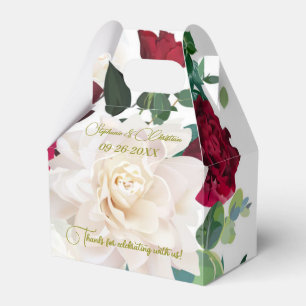 Personalise Flowers Roses Peony Dahlia Wedding Favour Box
