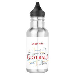 Personalise, Football Coach Thank You in Words 532 Ml Water Bottle