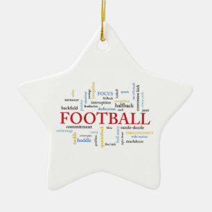Personalise, Football Coach Thank You in Words Ceramic Tree Decoration