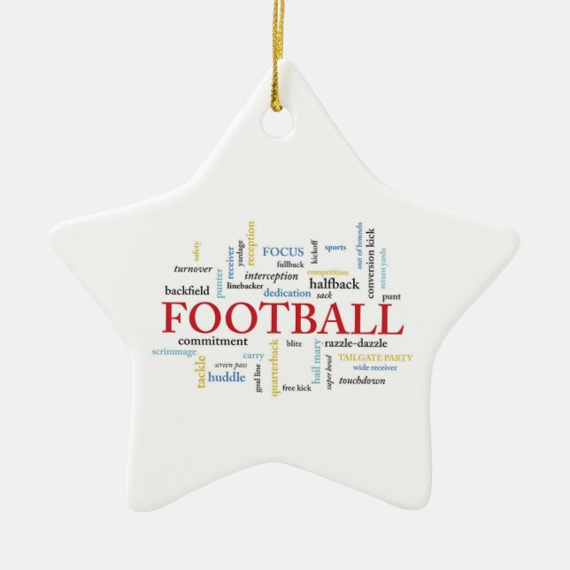 Personalise, Football Coach Thank You in Words Ceramic Tree Decoration (Front)