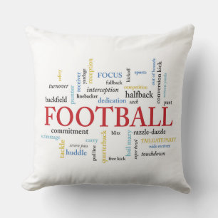 Personalise, Football Coach Thank You in Words Cushion