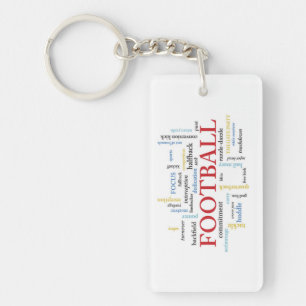 Personalise, Football Coach Thank You in Words Key Ring