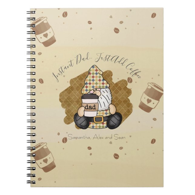 Personalise for Coffee Lover Dad | Vintage Notebook (Front)