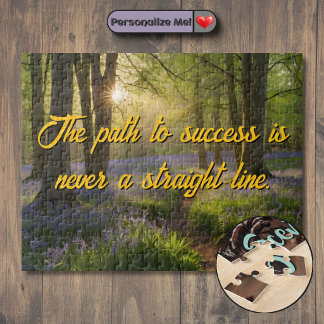 Personalise Forest Flowers Path Motivational Jigsaw Puzzle