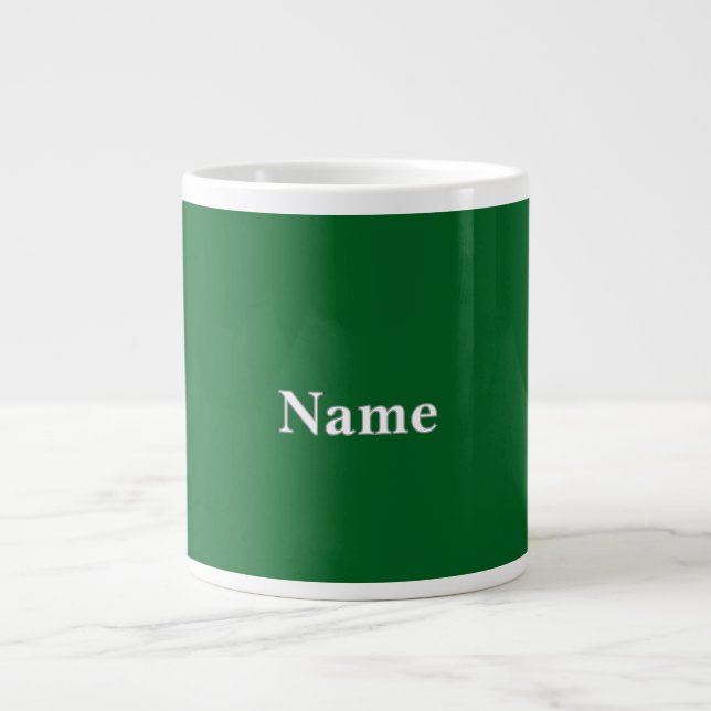 Personalise Forest Green  Large Coffee Mug (Front)