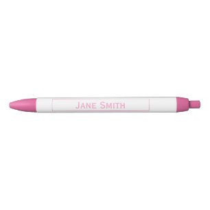 Personalise: Framed Modern Minimal Pink and White Black Ink Pen