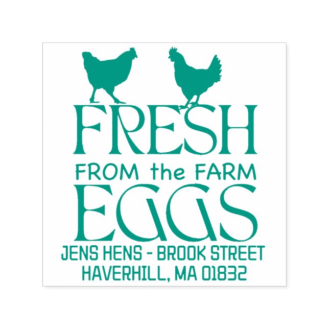 Personalise Fresh From the Farm Eggs Carton Label  Self-inking Stamp (Design)
