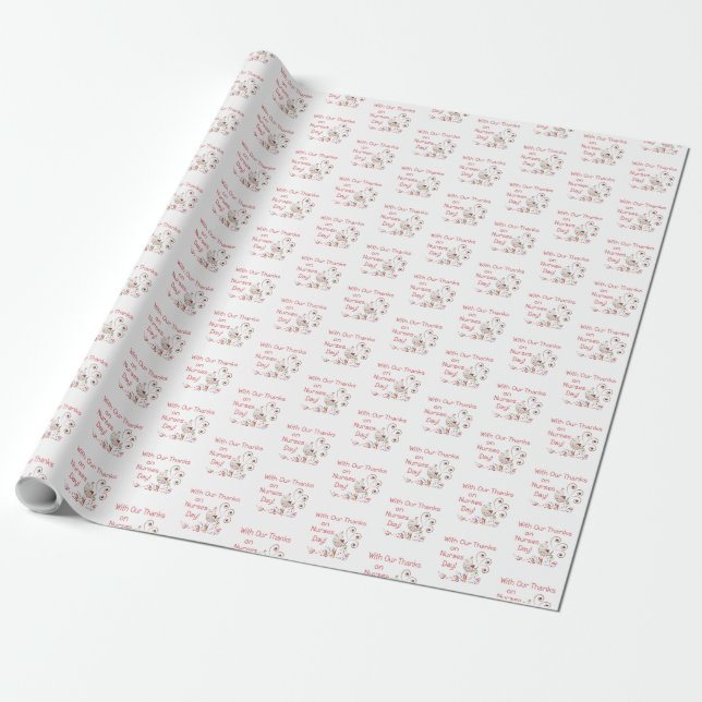 Personalise, From Group, Happy Nurses Day, Bird Wrapping Paper (Unrolled)