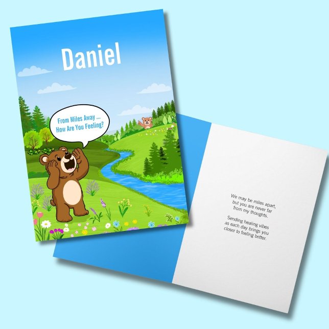 Personalise From Miles Away Get Well Card (Creator Uploaded)