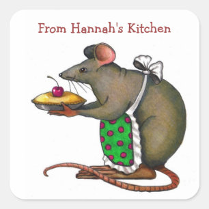 Personalise: From My Kitchen: Cute Rat Square Sticker