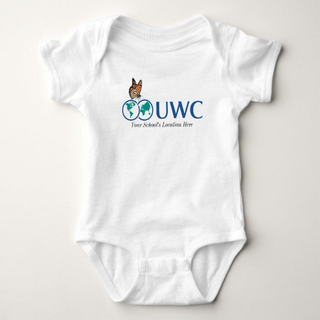 Personalise Front & Back UWC Butterfly Baby Bodysuit (Front)