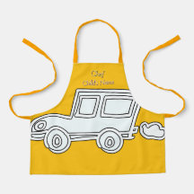 Personalise Funny Car Kids Yellow Craft
