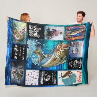 Personalise Funny Fisherman's Fishing Lover Gift Fleece Blanket