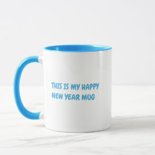 Personalise Funny Happy New Year Sky Blue Mug