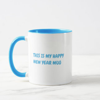 Personalise Funny Happy New Year Sky Blue Mug