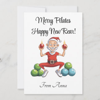 Personalise Funny Pilates Instructor Christmas  Holiday Card