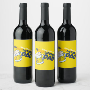 Personalise Funny Unbeerlievable Dad Wine Label
