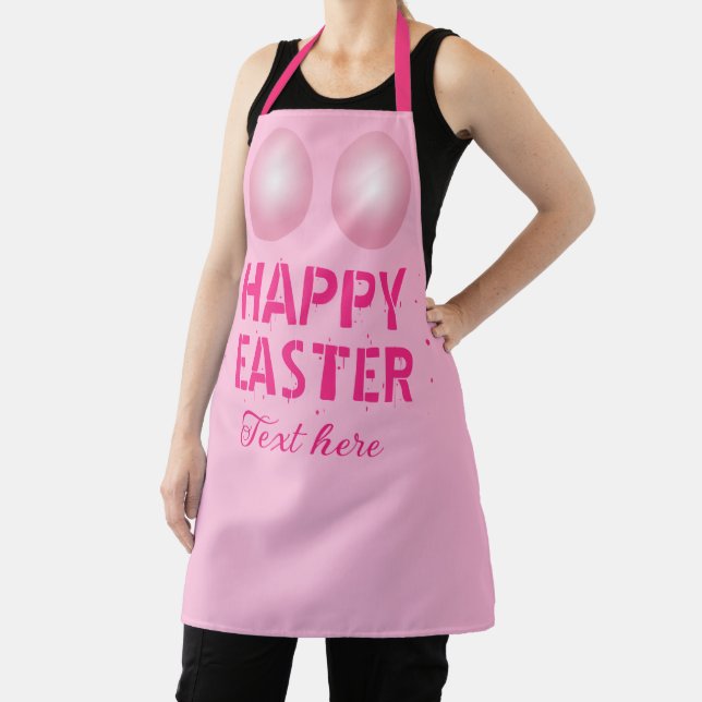 Personalise Funny Women's Happy Easter Apron (Insitu)