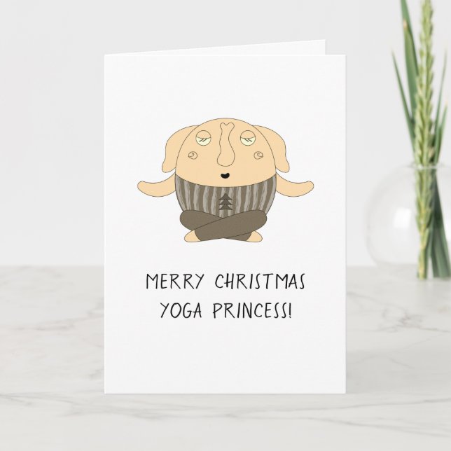 Personalise Funny Yogi Buddha Elephant Christmas Holiday Card (Front)