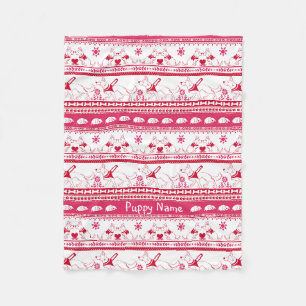 Personalise German Shepherd Guide Dog Tale Red Fleece Blanket