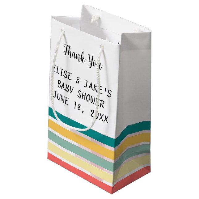 Personalise Get Beachy Baby Shower Gift/Favour Bag (Back Angled)