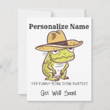 Personalise Get Well Cowboy Frog Bone Replacement