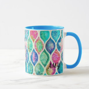 Personalise Gift For Her Coffee Cup w Name Blue