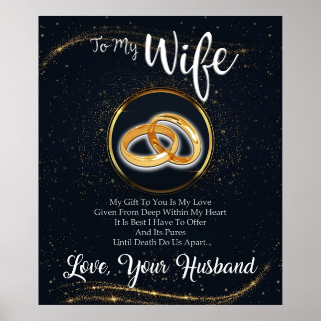 Personalise Gift For Wife From Husband Lovely Poster (Front)