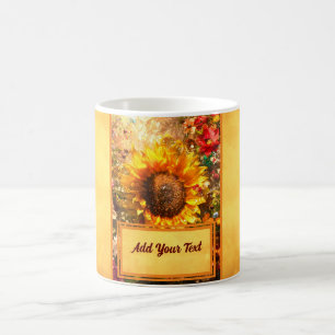 Personalise Gift Sunflower Art By William Morris Coffee Mug