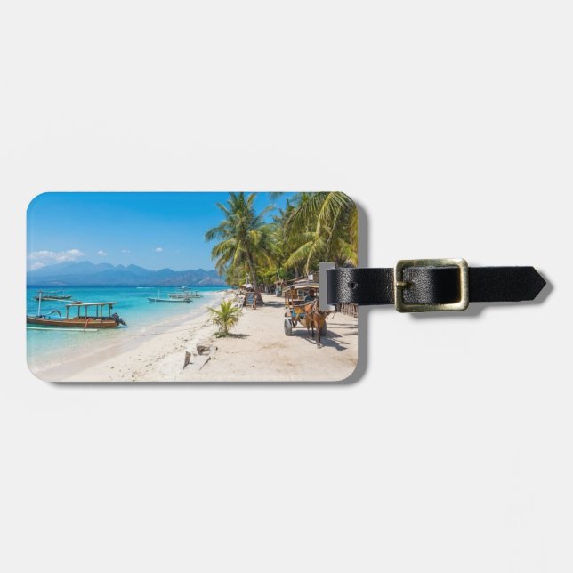 Personalise Gili Trawangan Island Paradise Beach  Luggage Tag (Front Horizontal)