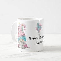 Personalise Girl Gnome Pink Blue Birthday Candle