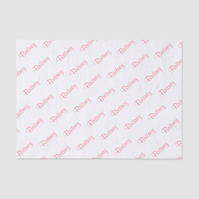 Personalise: Girls Name Pink Birthday Party Theme Tissue Paper (Front)