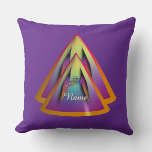 Personalise Glare Logo Double Pyramid Cone Purple Cushion