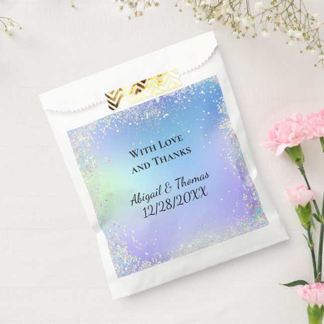 Personalise Glitter Blue Purple Wedding Favours  Favour Bags (Sealed)