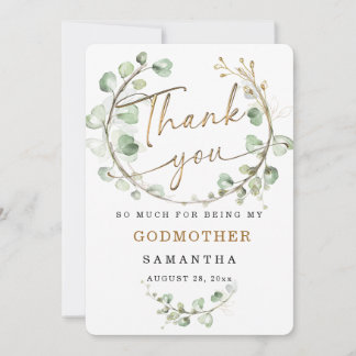 Personalise Godmother thank you card