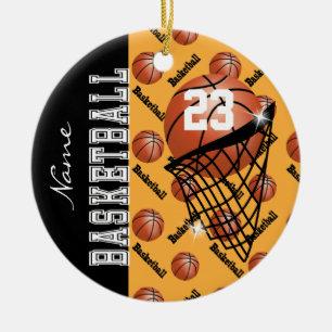 Personalise Gold Basketball Ceramic Tree Decoration