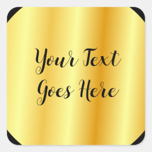 Personalise Gold Look Add Your Text Here Elegant Square Sticker