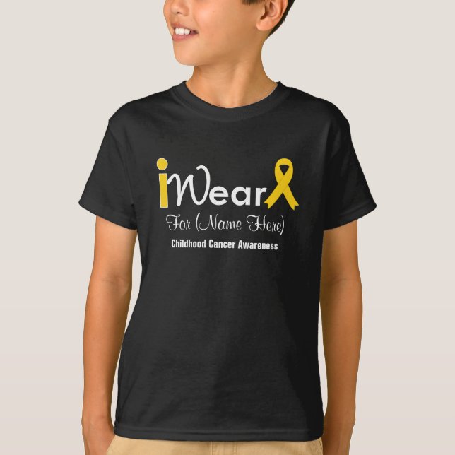Personalise Gold Ribbon Childhood Cancer T-Shirt (Front)