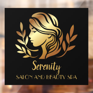 Personalise Gold Tint Salon and Spa Pretty Woman Window Cling