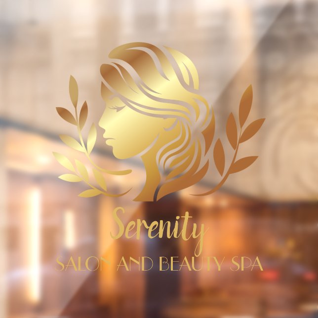Personalise Gold Tint Salon and Spa Pretty Woman Window Cling (Sheet 2)