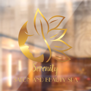 Personalise Gold Tint Women's Salon and Spa Shop 1 Window Cling