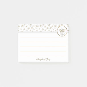 Personalise:  Golden Christmas "Angel of Joy" Post-it Notes