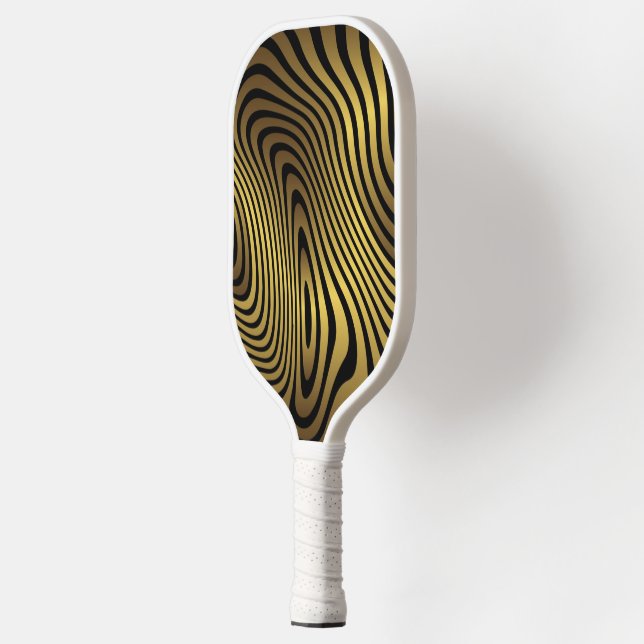 Personalise Golden Marble Background Zebra Texture Pickleball Paddle (Left)