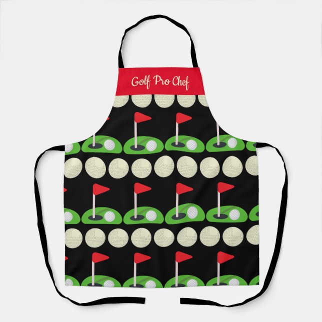 Personalise Golf Pro Chef All-Over Print Apron (Front)
